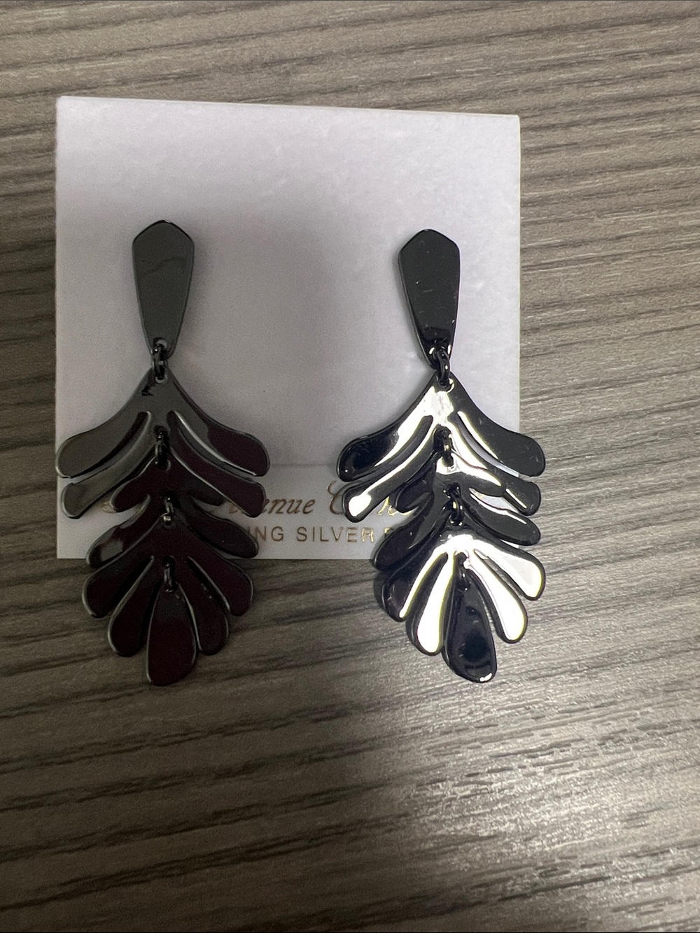 Black Leaf Cascade Drop Earrings - Women Jewelry